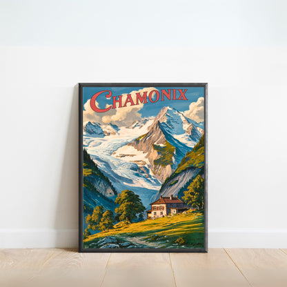 Chamonix Vintage Travel Poster - Mountain Serenity