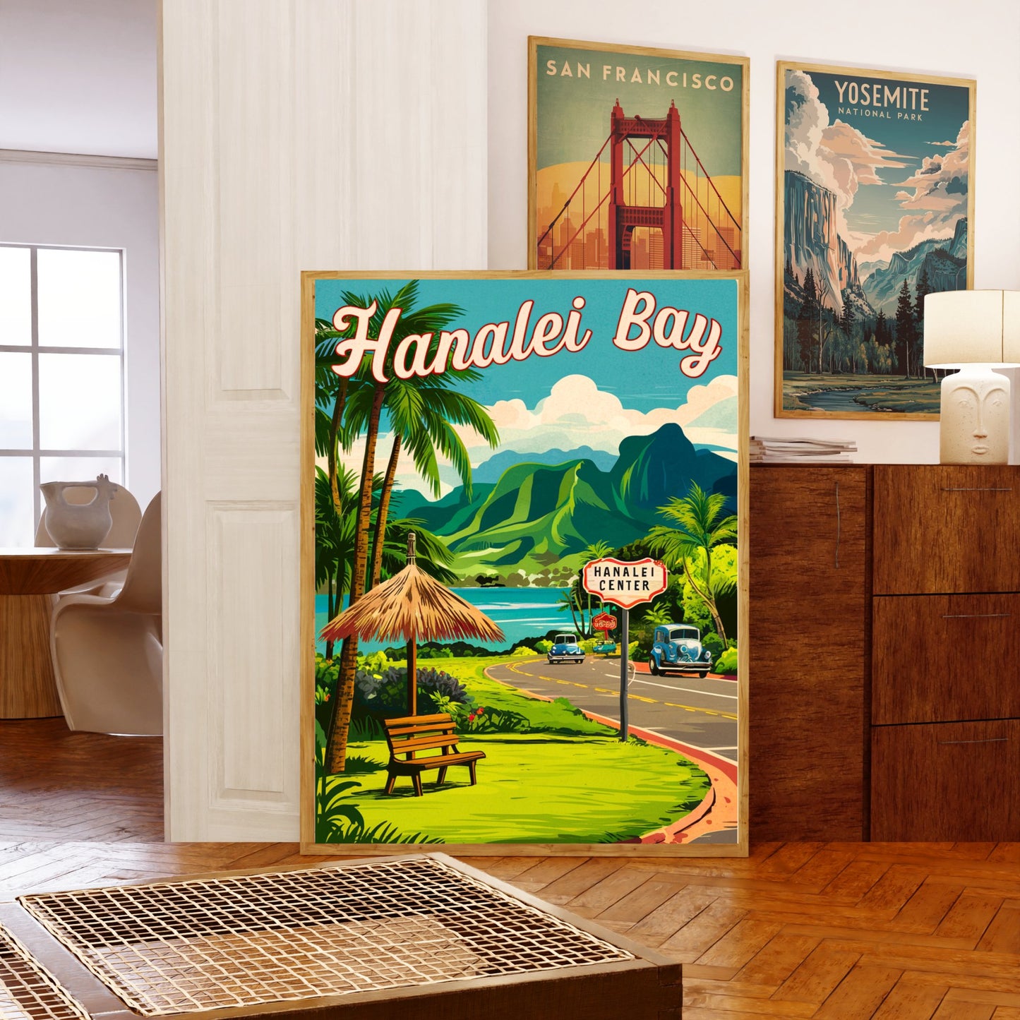 Hanalei Bay Vintage Travel Poster