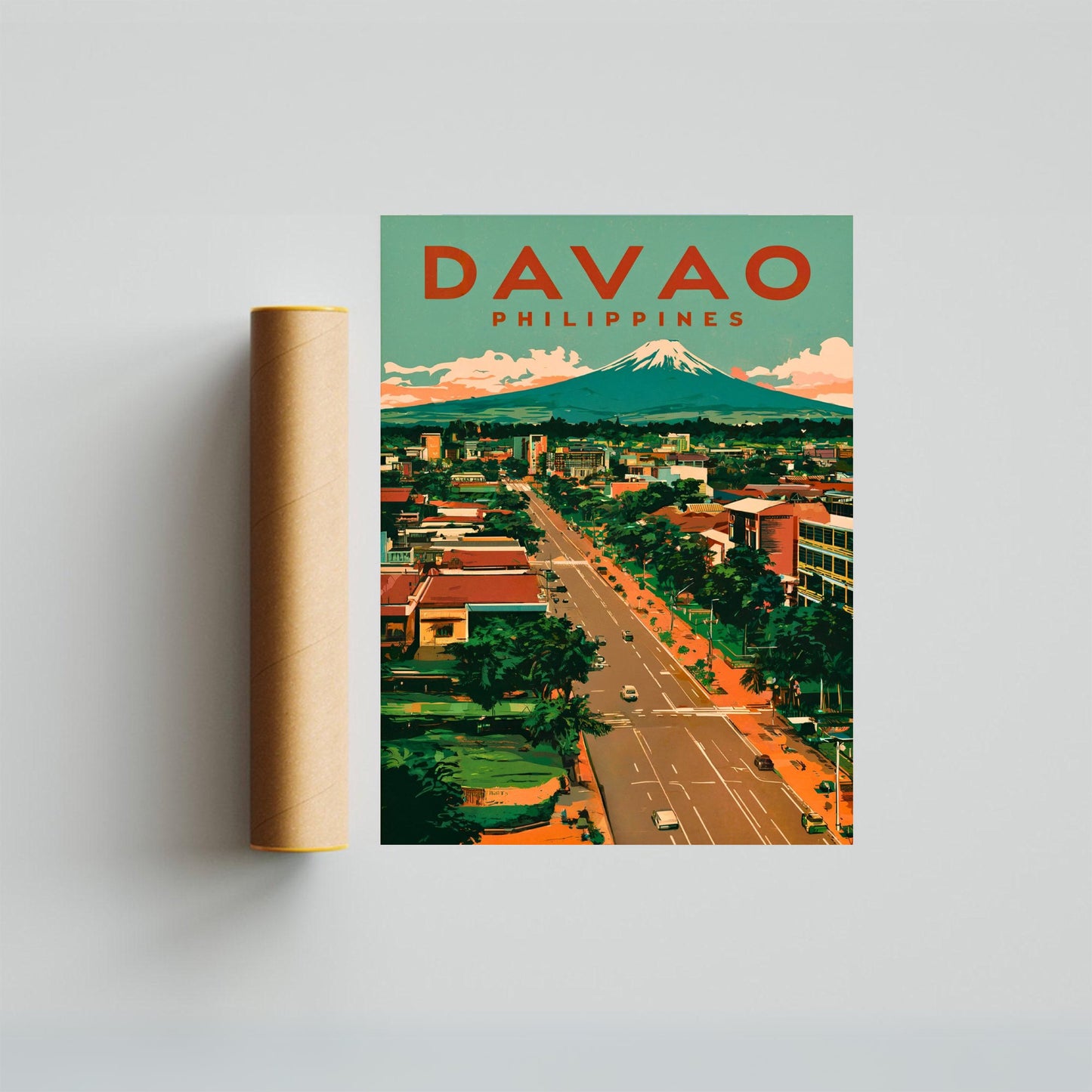 Davao Vintage Travel Poster - Timeless Tropical Escape