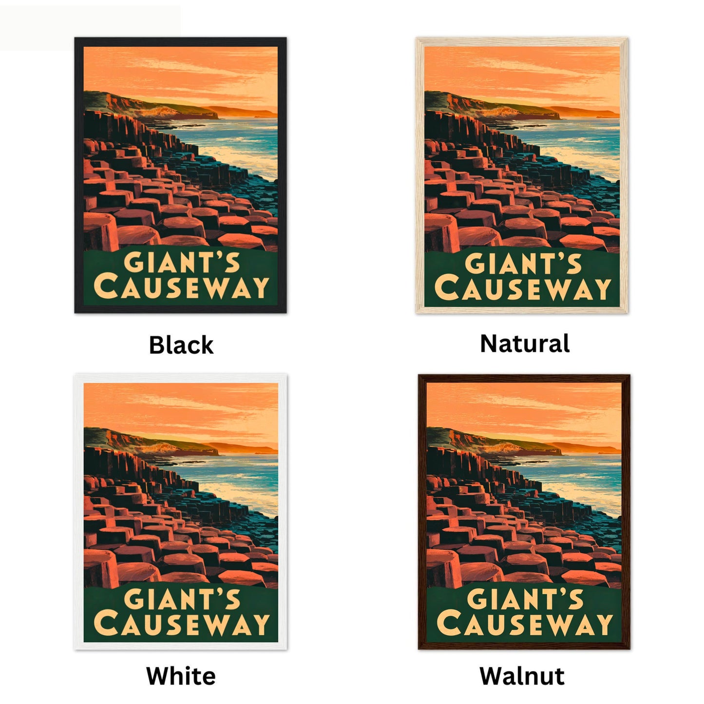 Giant's Causeway Vintage Travel Poster - Timeless Irish Legend