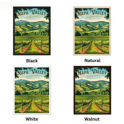 Napa Valley Vintage Travel Poster - Vineyards and Scenic Hills