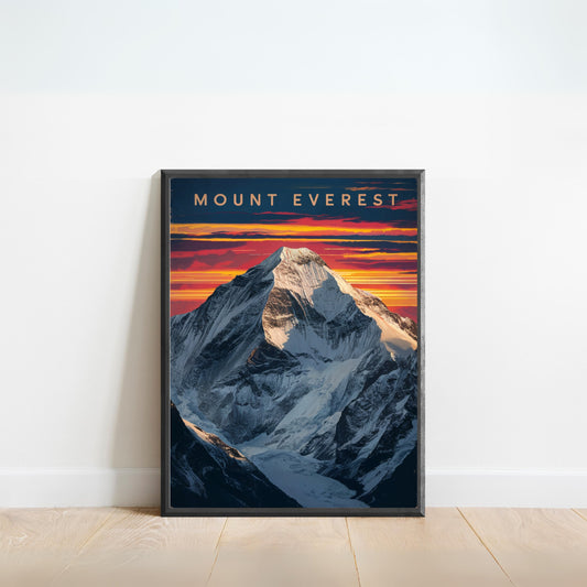 Mount Everest Vintage Travel Poster - Snow-Capped Wonder