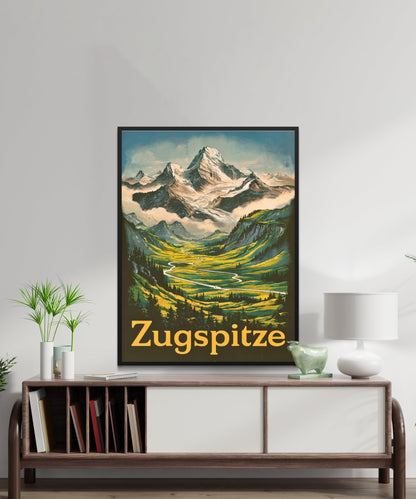 Zugspitze Vintage Travel Poster