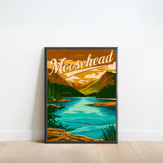 Moosehead Lake Vintage Travel Poster - Rugged Beauty