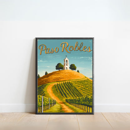 Paso Robles Vintage Travel Poster