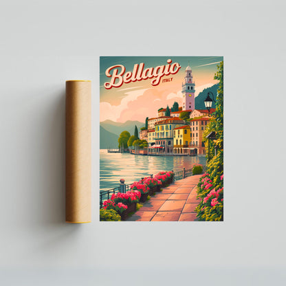 Bellagio Vintage Travel Poster - Historic Charm