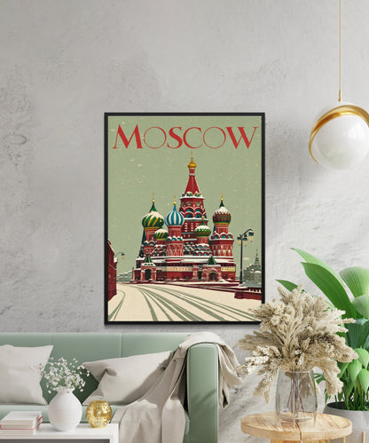 Moscow Vintage Travel Poster - Timeless Russian Majesty