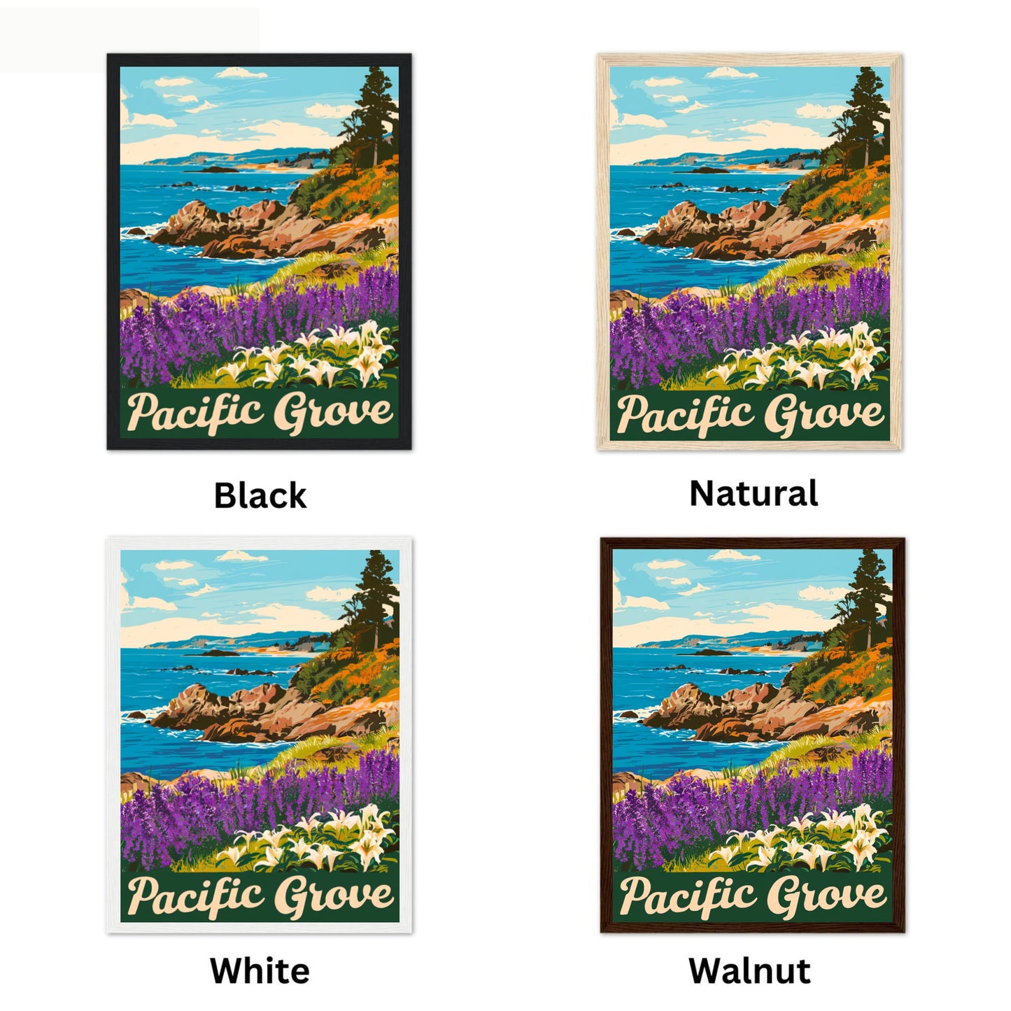 Pacific Grove Vintage Travel Poster - Lakeside Elegance