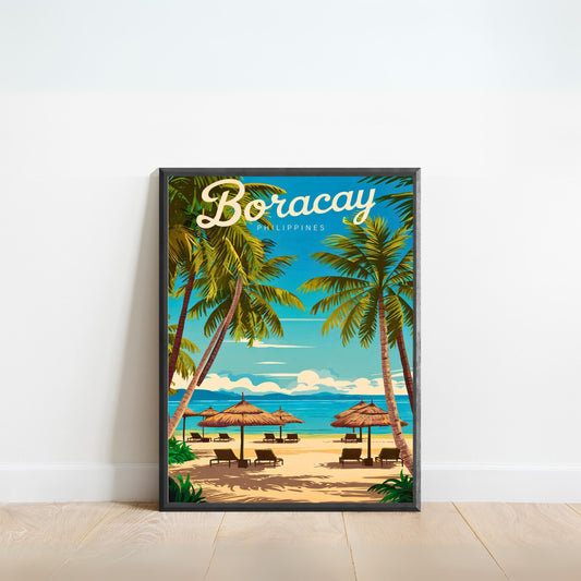 Boracay Vintage Travel Poster - Paradise Island of the Philippines