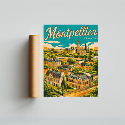 Montpellier  Vintage Travel Poster - Beautiful Views