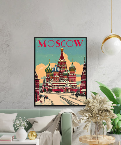 Moscow Vintage Travel Poster