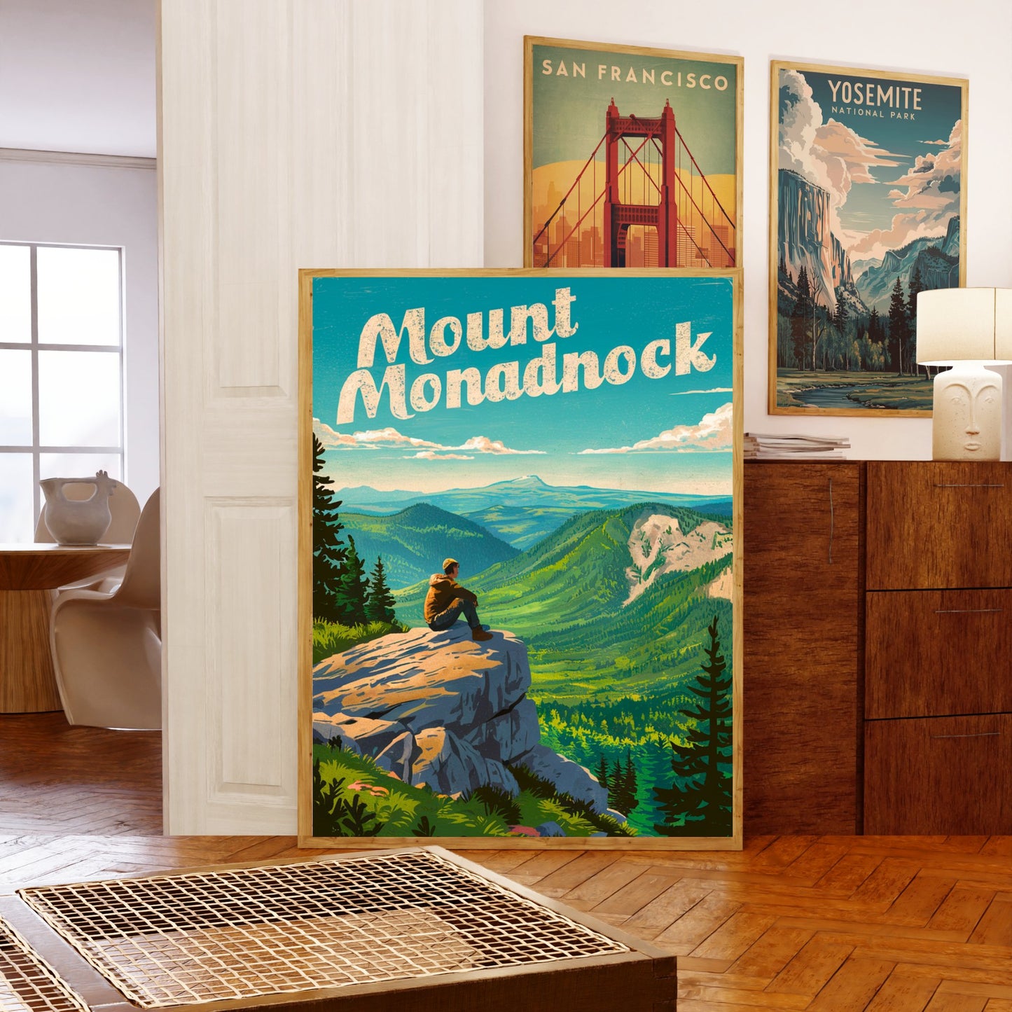 Mount Monadnock Vintage Travel Poster - Mountain Getaway