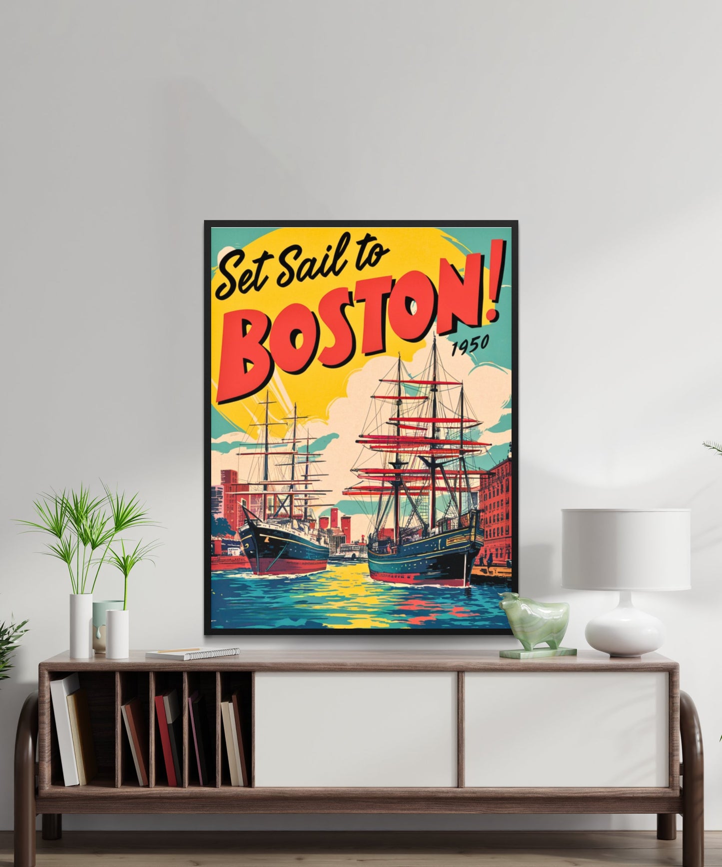 Boston Vintage Travel Poster - Retro Boston Print