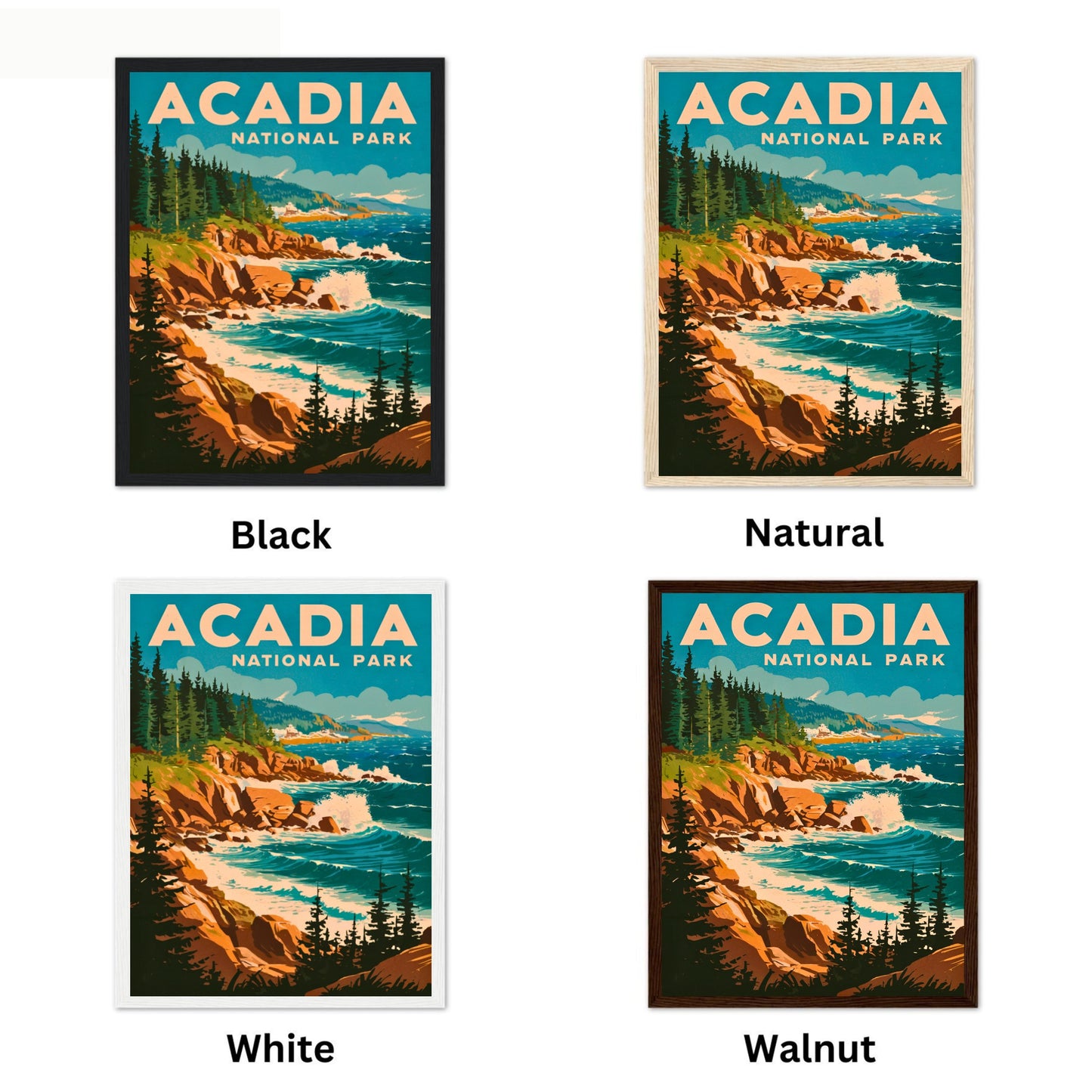 Acadia Vintage Travel Poster