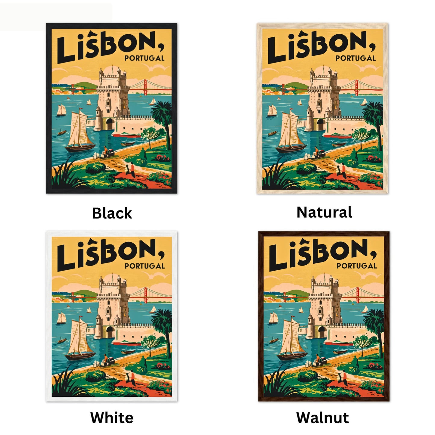 Lisbon Vintage Travel Poster