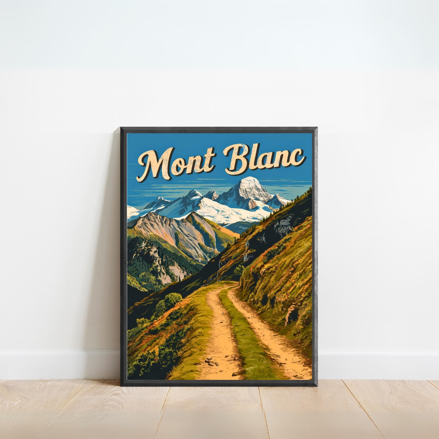 Mont Blanc Vintage Travel Poster - Glacier Wonderland