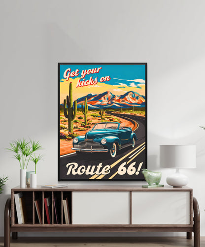 Route 66  Vintage Travel Poster - Main Street of America