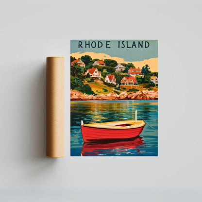 Rhode Island Vintage Travel Poster