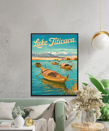 Lake Titicaca Vintage Travel Poster