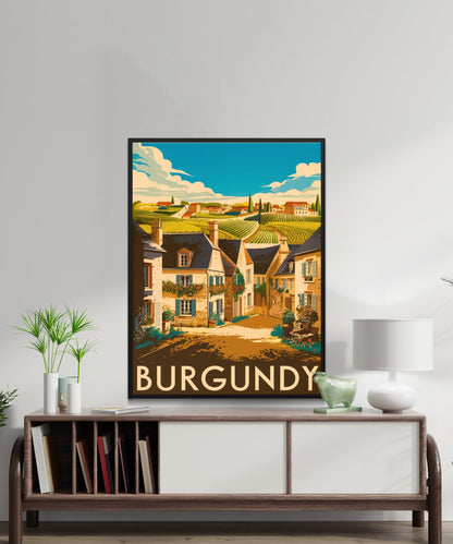 Burgundy Vintage Travel Poster