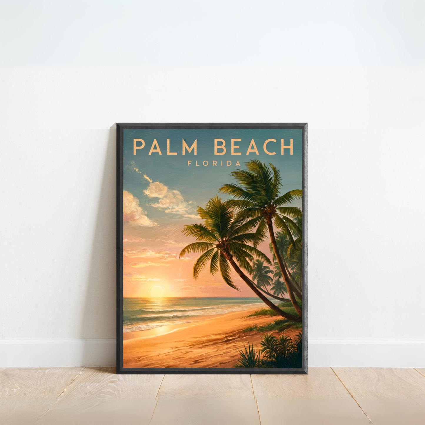 Palm Beach Vintage Travel Poster - Serene Shores