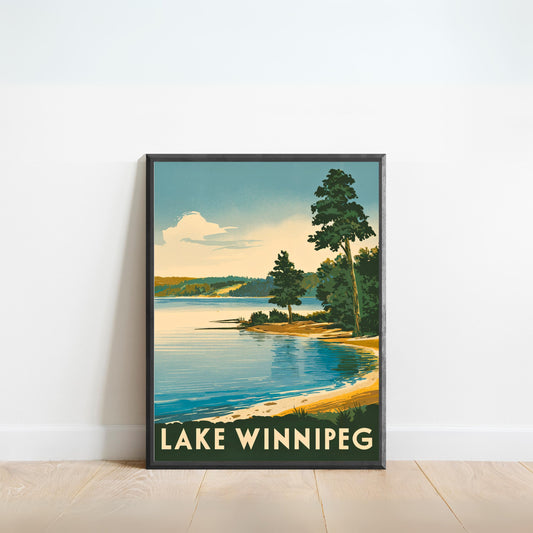 Lake Winnipeg Vintage Travel Poster