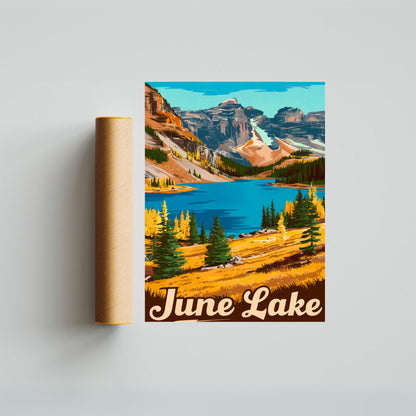 June Lake Vintage Travel Poster - Quiet Getaway