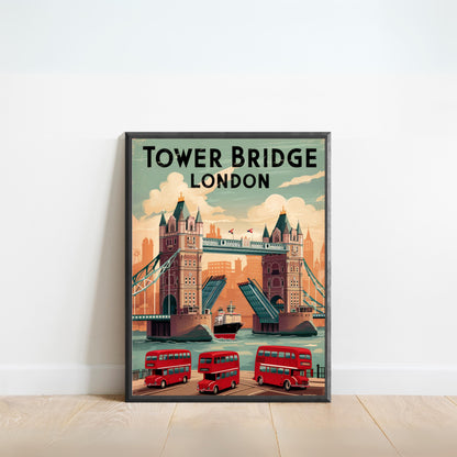 Tower Bridge Vintage Travel Poster - Timeless London Icon