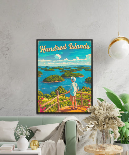 Hundred Islands Vintage Travel Poster