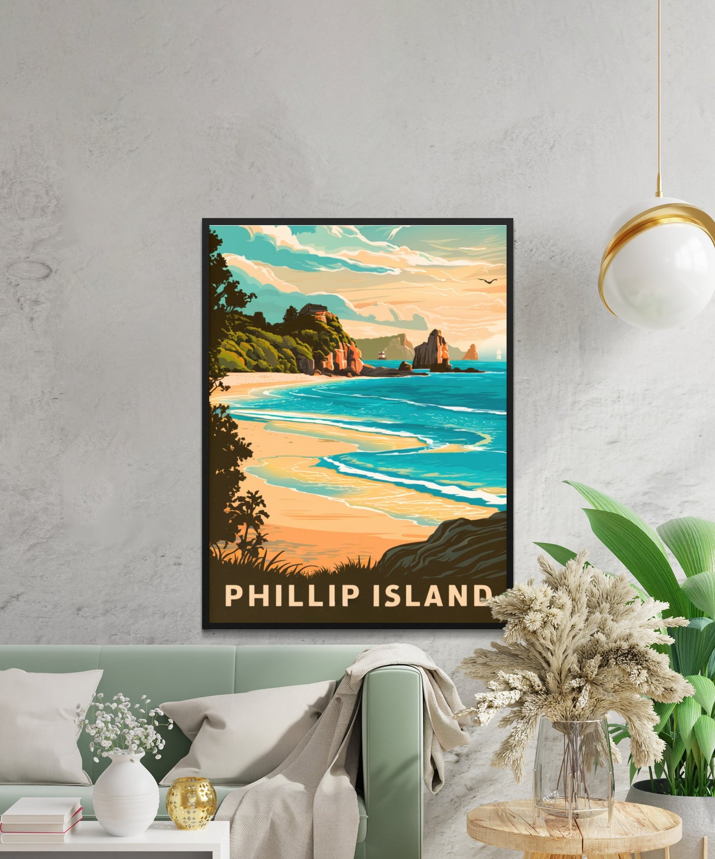 Phillip Island Vintage Travel Poster - Coastal Paradise