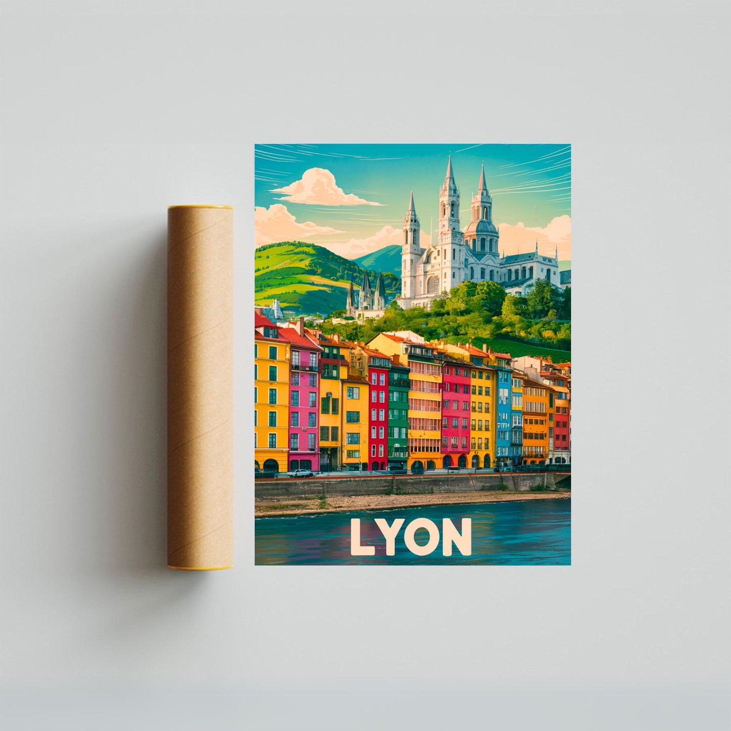 Lyon Vintage Travel Poster