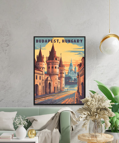 Budapest Vintage Travel Poster -Timeless Danube Splendor