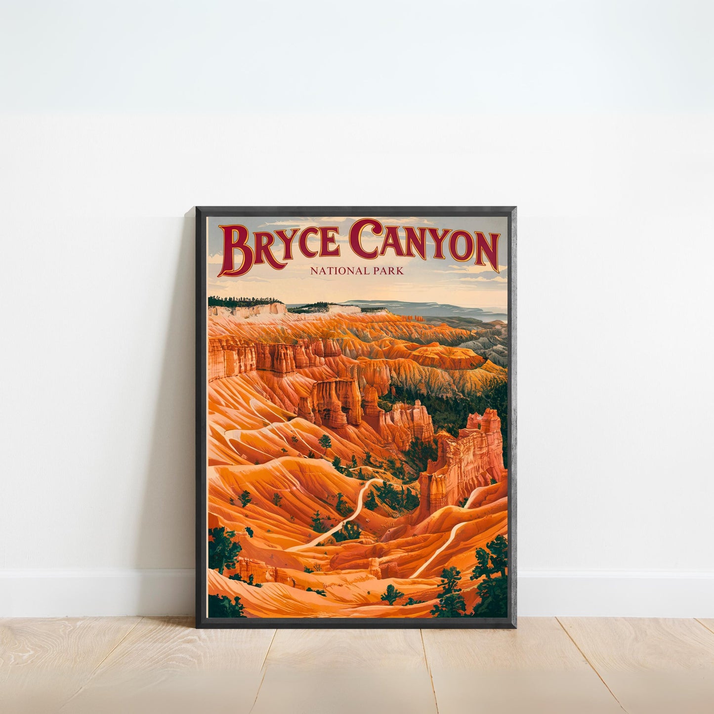 Bryce Canyon Vintage Travel Poster- Hoodoos and Scenic Vistas