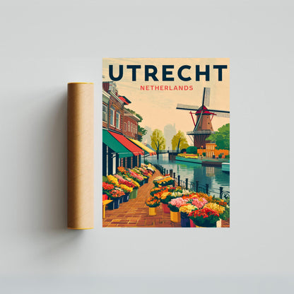 Utrecht Vintage Travel Poster