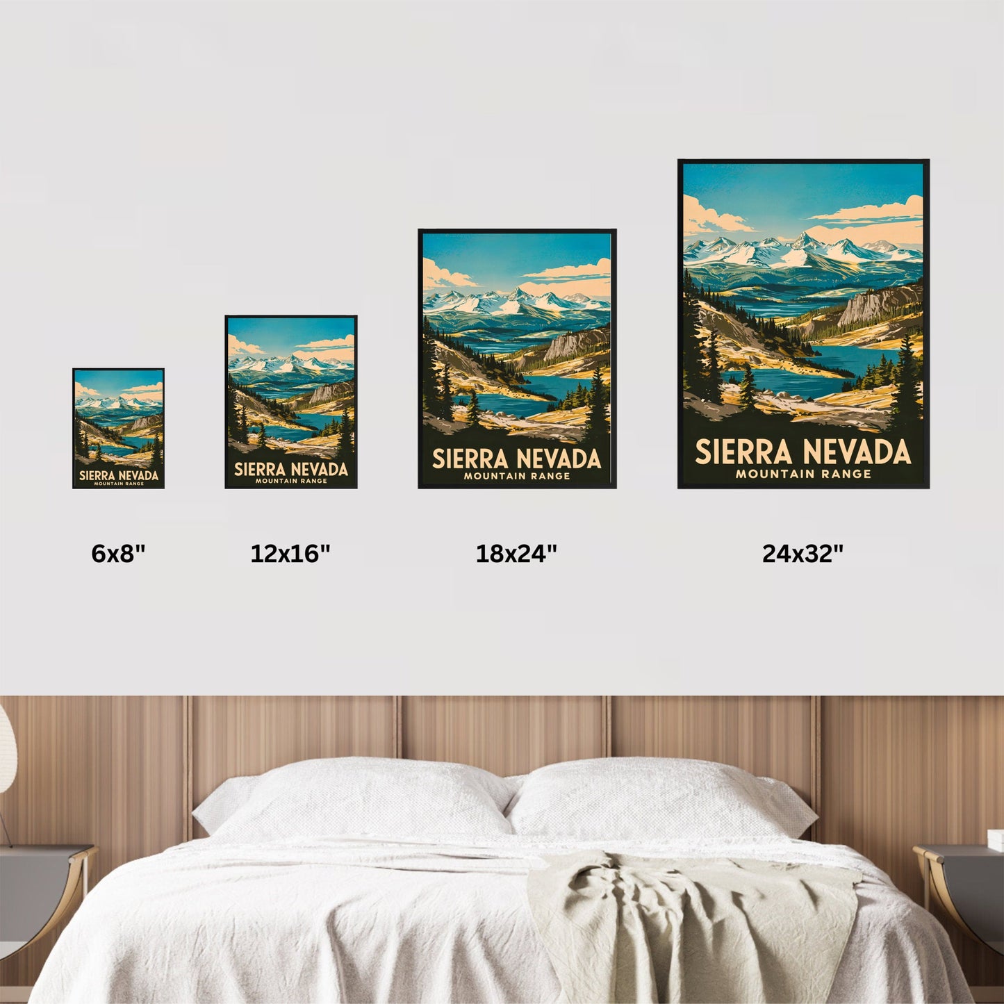 Sierra Nevada Vintage Travel Poster - Mountain Range