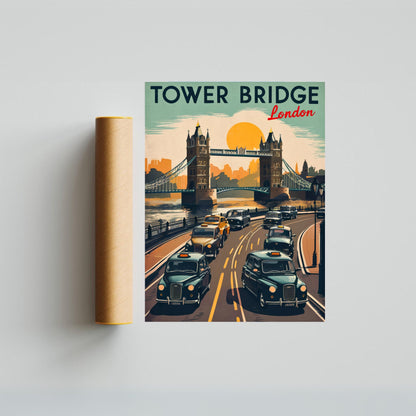 Tower Bridge Vintage Travel Poster - Gateway to the Thames