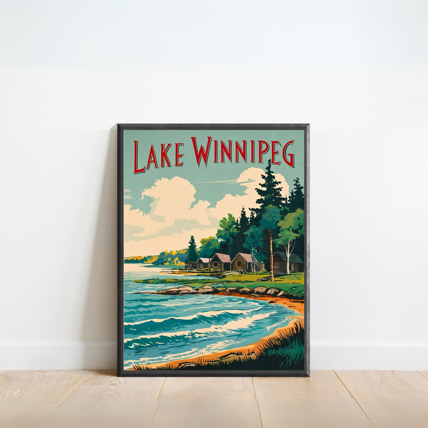 Lake Winnipeg Vintage Travel Poster - Expansive and Serene