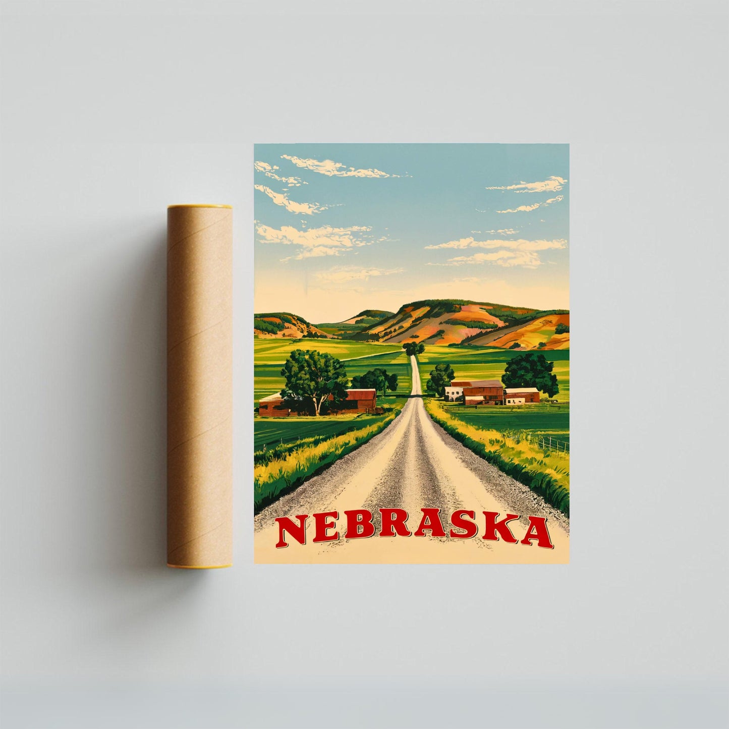 Nebraska Vintage Travel Poster