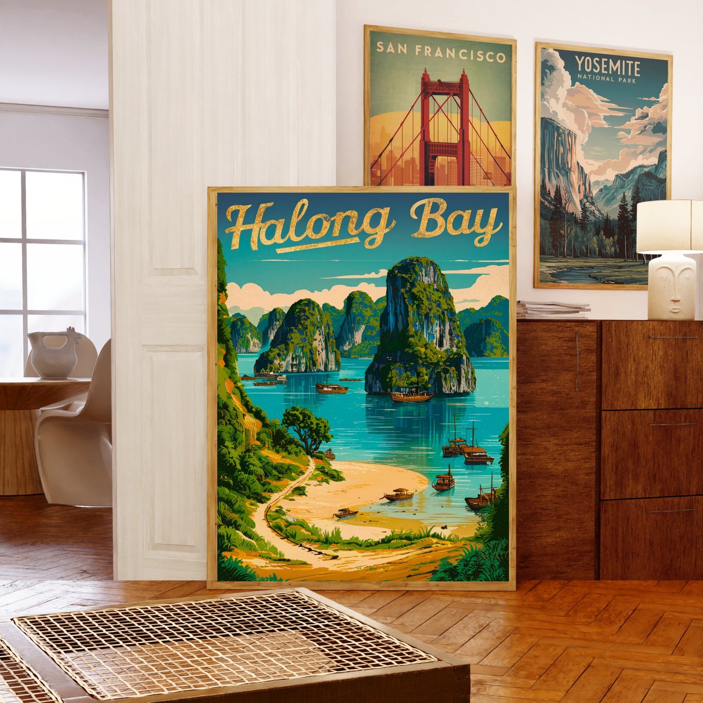 Halong Bay Vintage Travel Poster