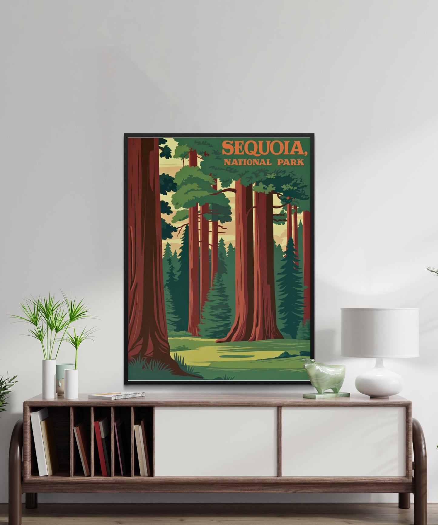 Sequoia National Park Vintage Travel Poster - Trees and Landscapes