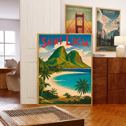 Saint Lucia Vintage Travel Poster - Timeless Caribbean Paradise