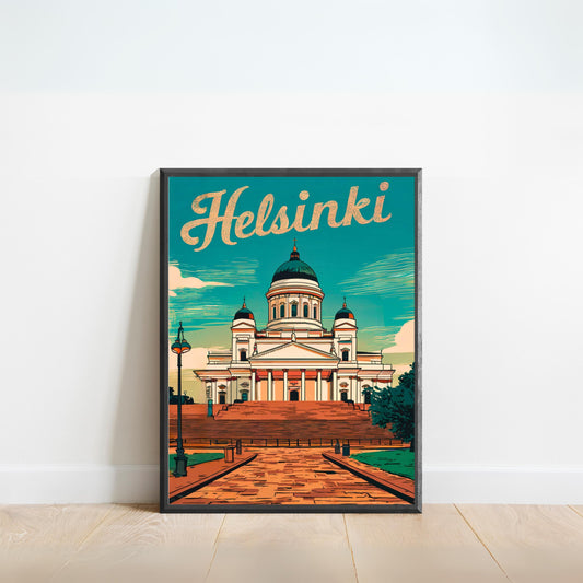 Helsinki Vintage Travel Poster - Gateway to the Baltic