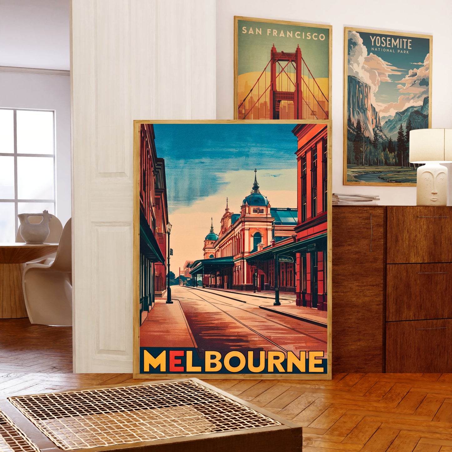 Melbourne Vintage Travel Poster - Flinders Street