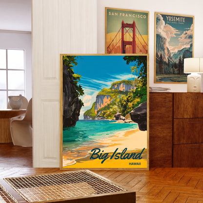 Big Island Vintage Travel Poster - Timeless Hawaiian Majesty