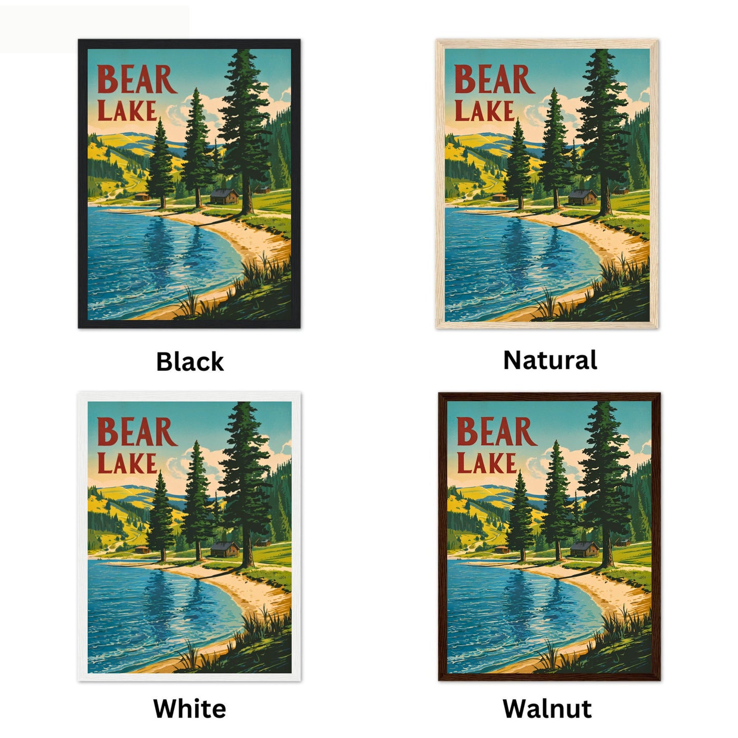 Bear Lake  Vintage Travel Poster - Utah's Gem of the Rockies