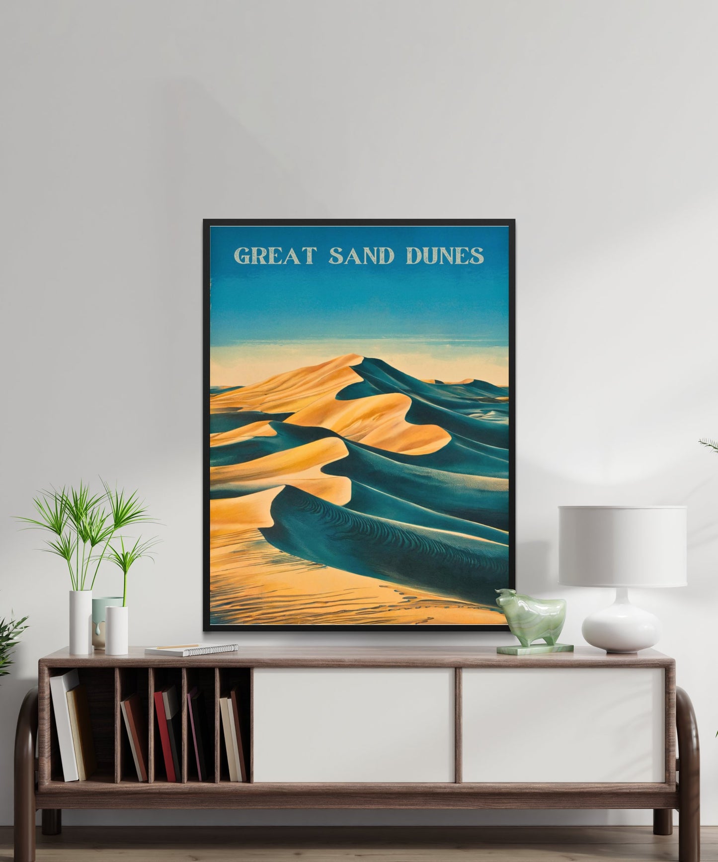 Great Sand Dunes Vintage Travel Poster - Sands and Peaks