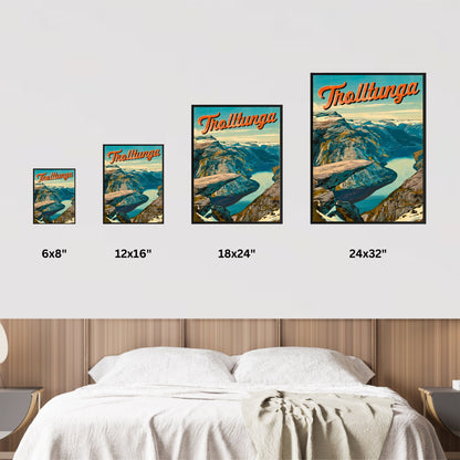 Trolltunga Vintage Travel Poster