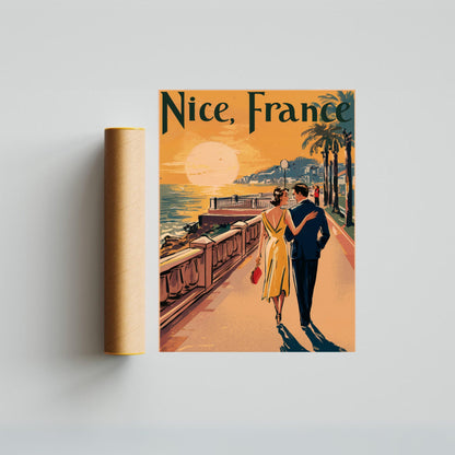 Nice Vintage Travel Poster - Timeless French Riviera Elegance