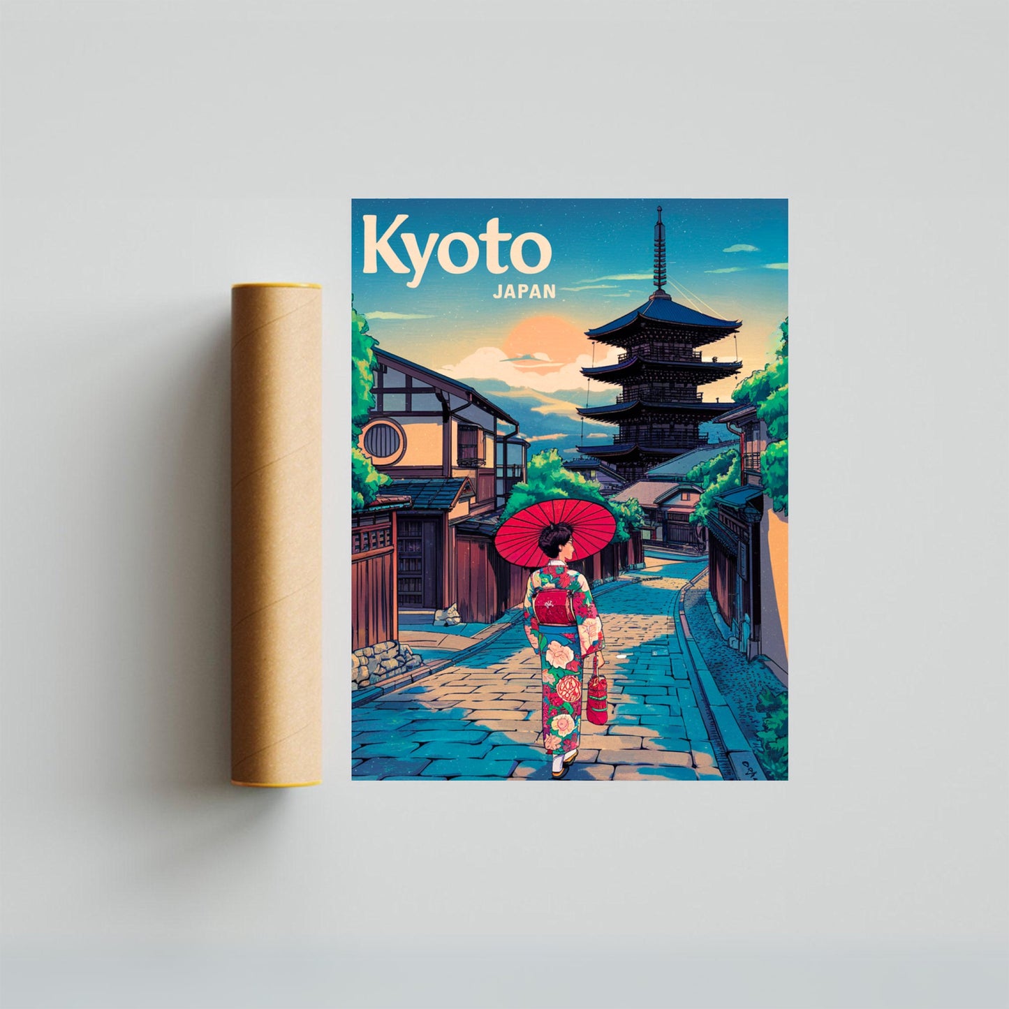 Kyoto Vintage Travel Poster