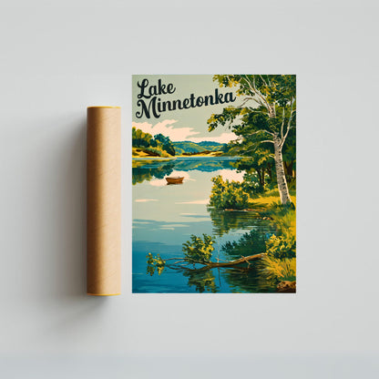 Lake Minnetonka Vintage Travel Poster - Timeless Minnesota Splendor